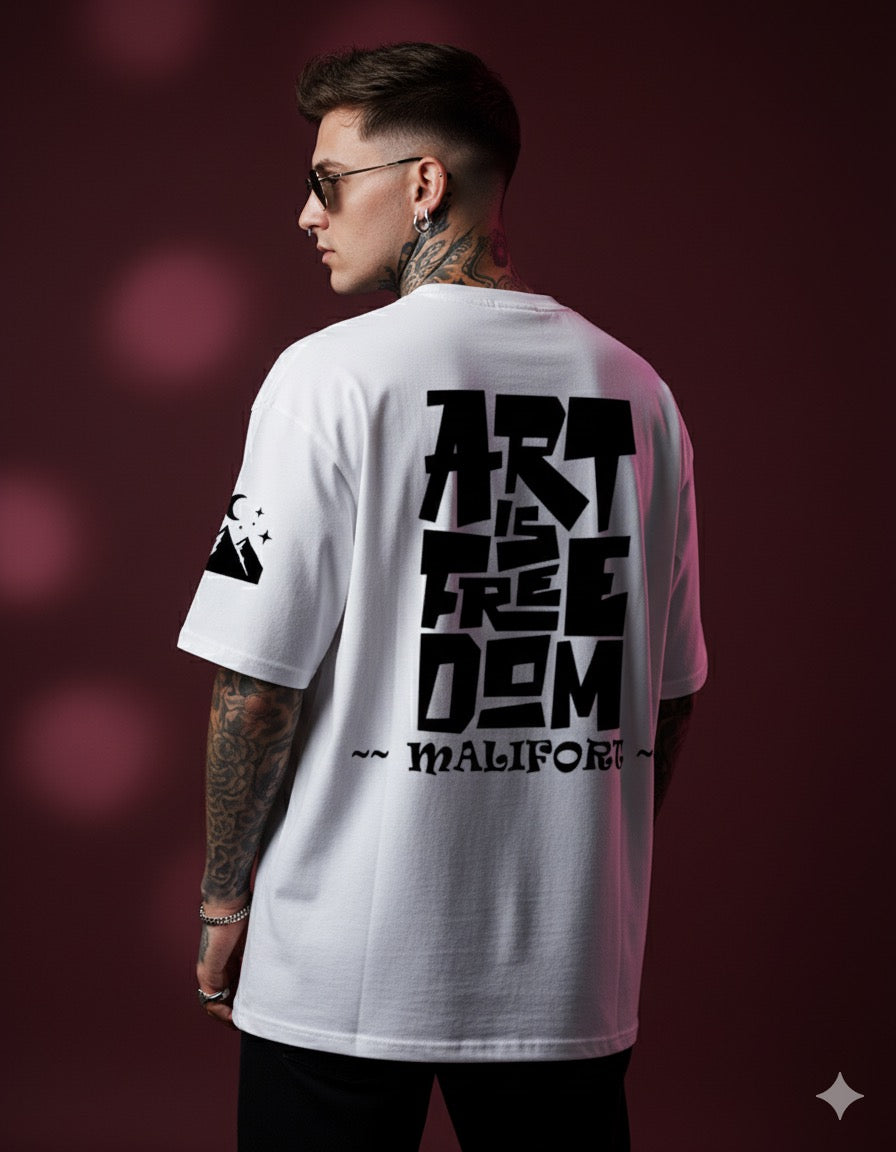 Art is Freedom Terry Oversized Tee ( Puff black )