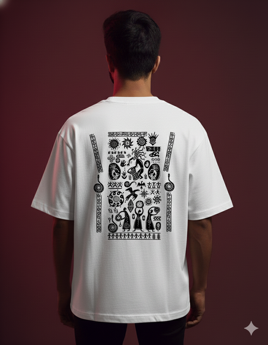 TRIBAL HERITAGE Oversized Classic TEE ( Black Puff )