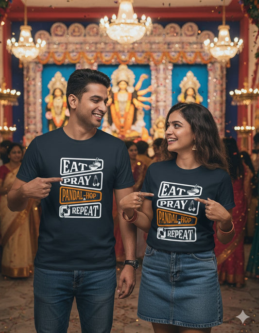 Eat pray pandal-hop repeat - Classic Crew T-Shirt
