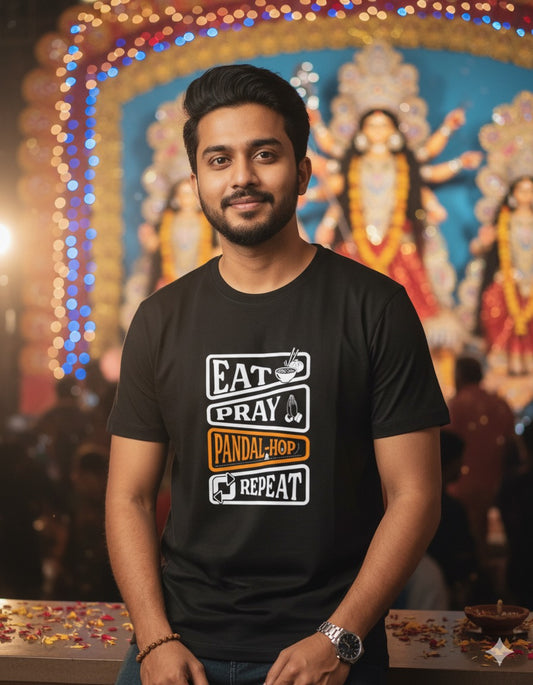 Eat pray pandal-hop repeat - Classic Crew T-Shirt