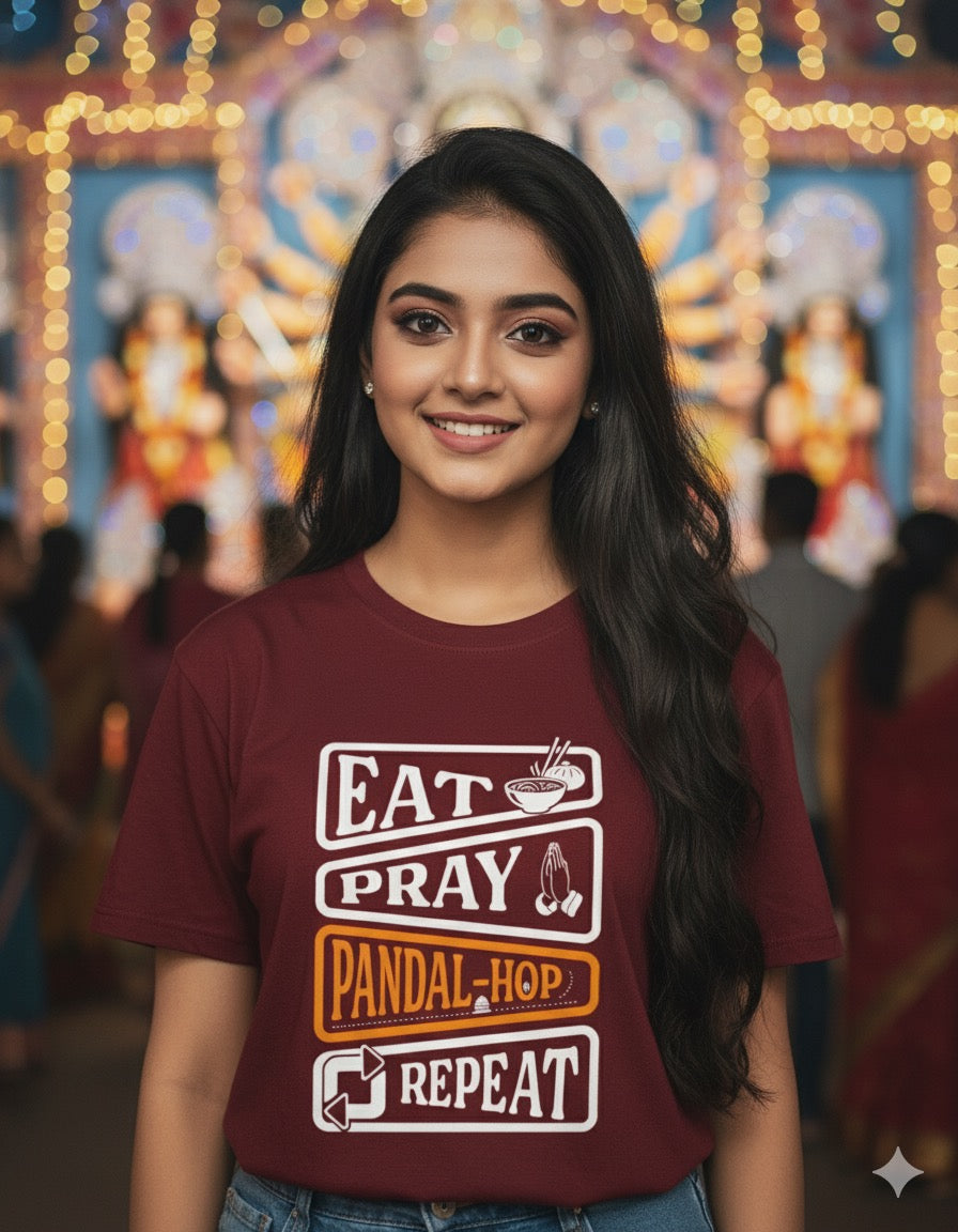 Eat pray pandal-hop repeat - Classic Crew T-Shirt