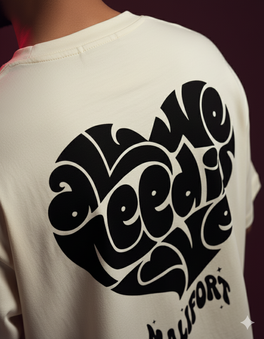 Love Oversized Classic T-Shirt puff Black