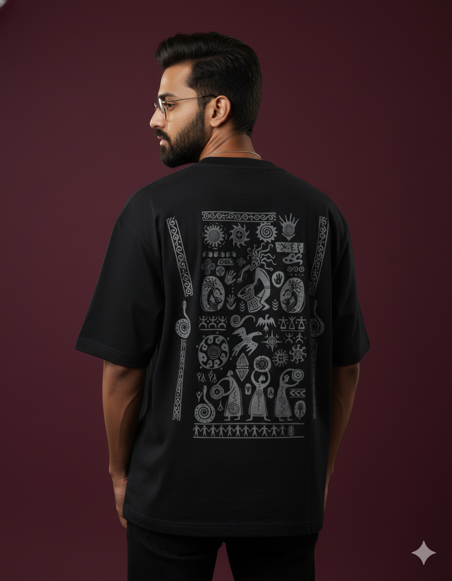 TRIBAL HERITAGE Oversized Classic TEE ( Grey Puff )