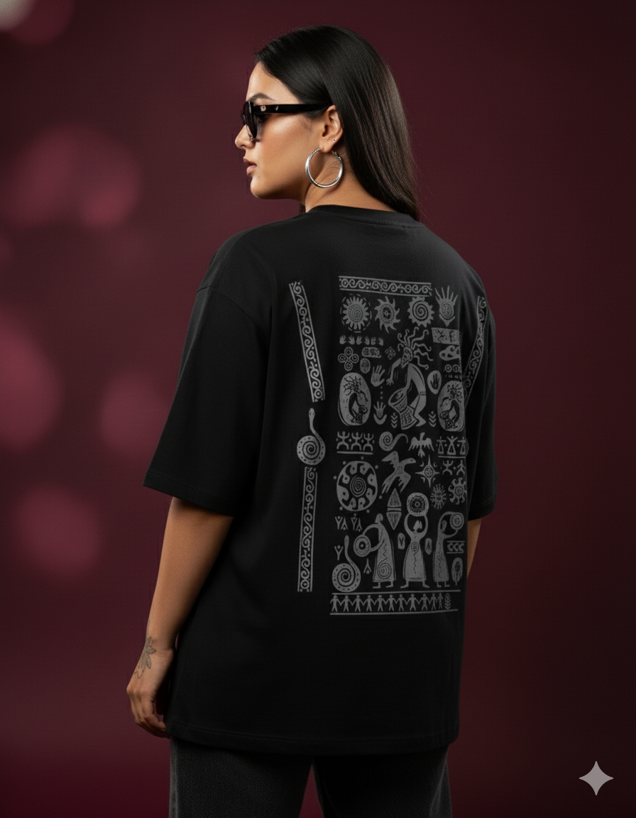 TRIBAL HERITAGE Oversized Classic TEE ( Grey Puff )