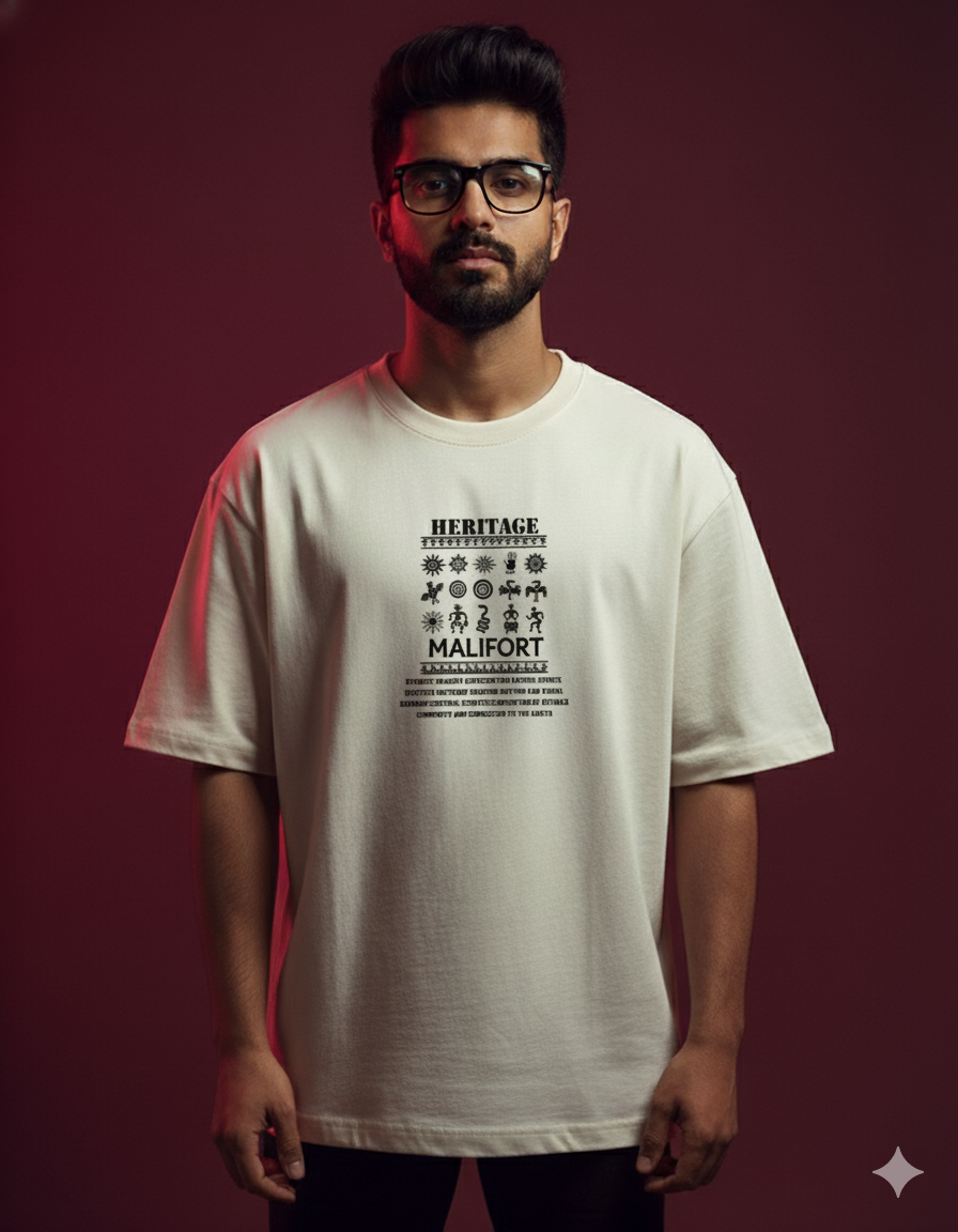 TRIBAL HERITAGE Oversized Classic TEE ( Black Puff )