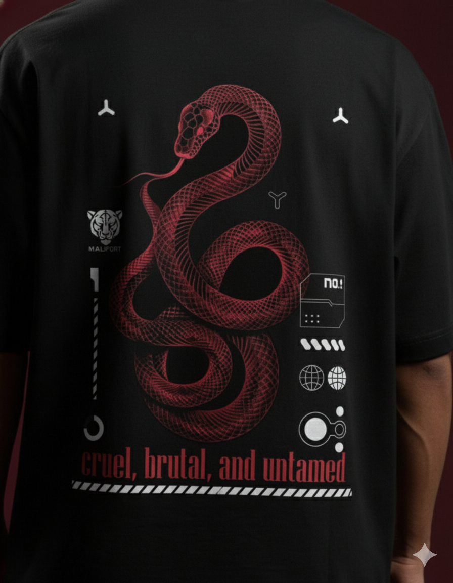 Savage Snake Oversized Tee