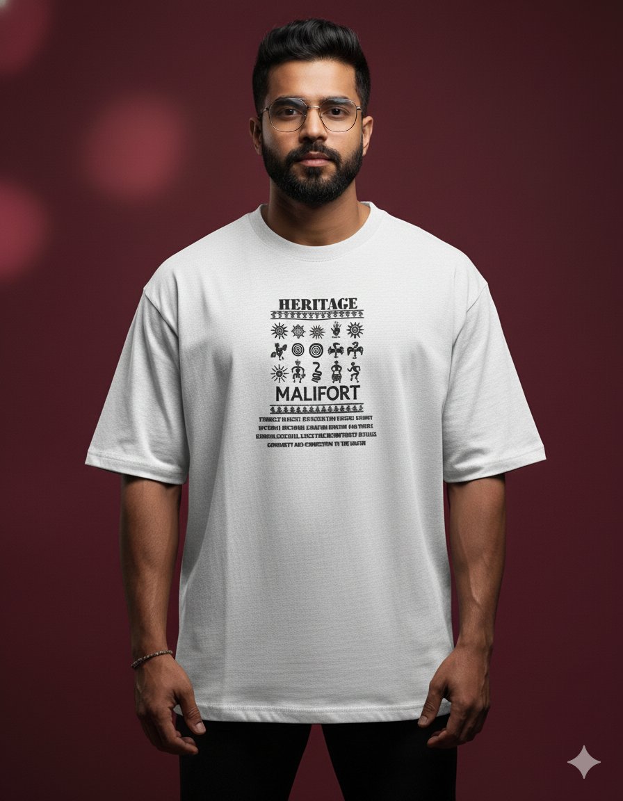 TRIBAL HERITAGE Oversized Classic TEE ( Black Puff )