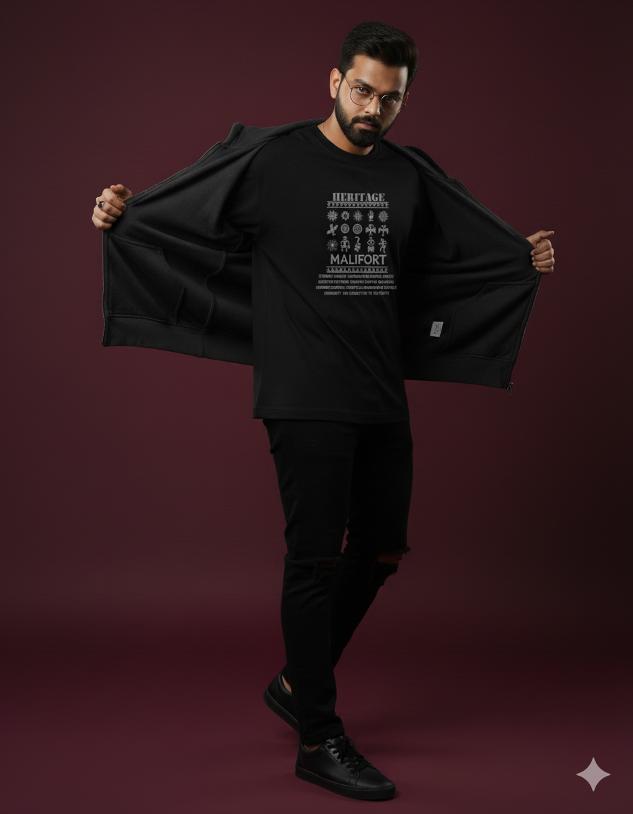 TRIBAL HERITAGE Oversized Classic TEE ( Grey Puff )