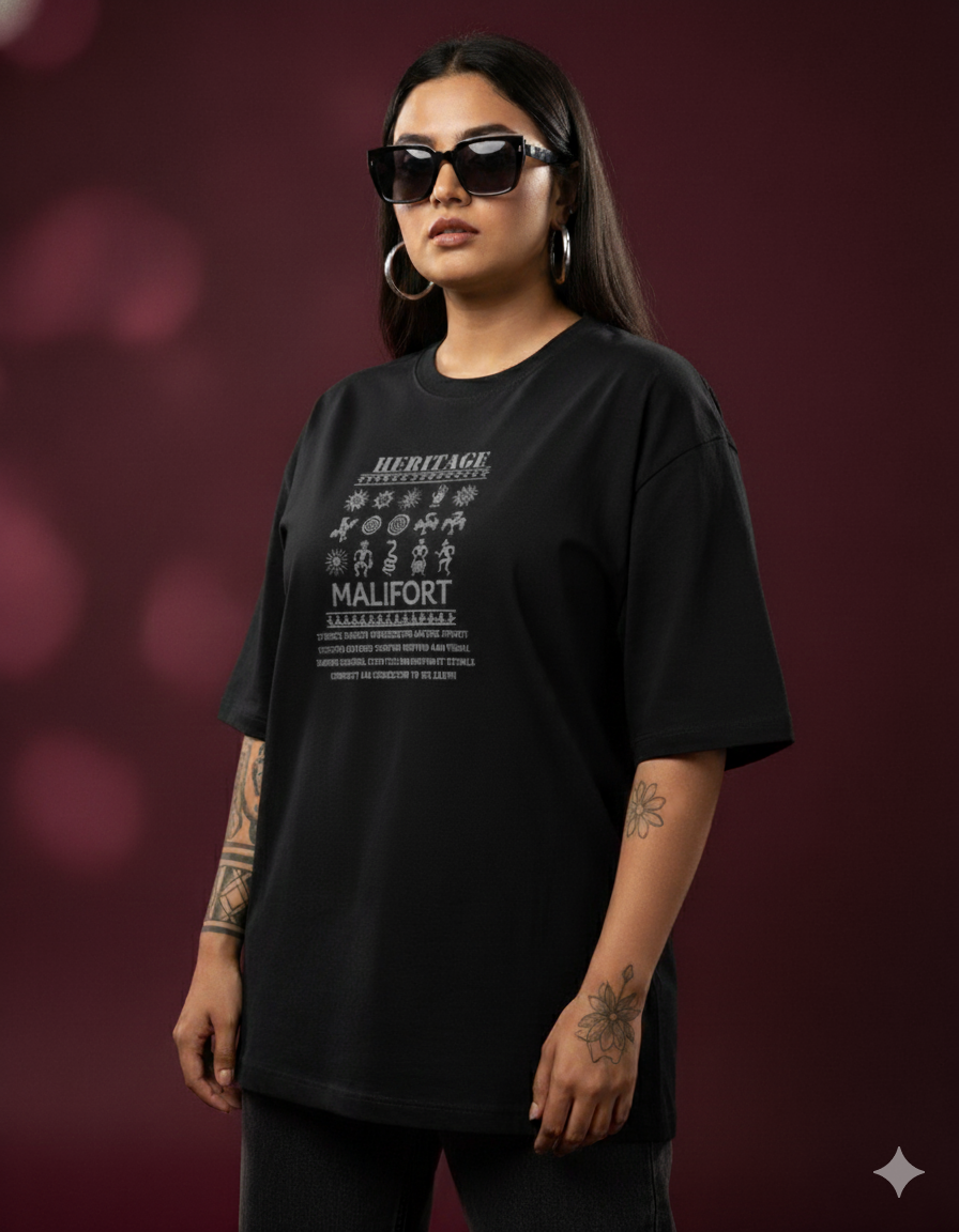 TRIBAL HERITAGE Oversized Classic TEE ( Grey Puff )