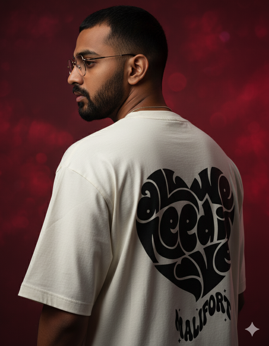 Love Oversized Classic T-Shirt puff Black