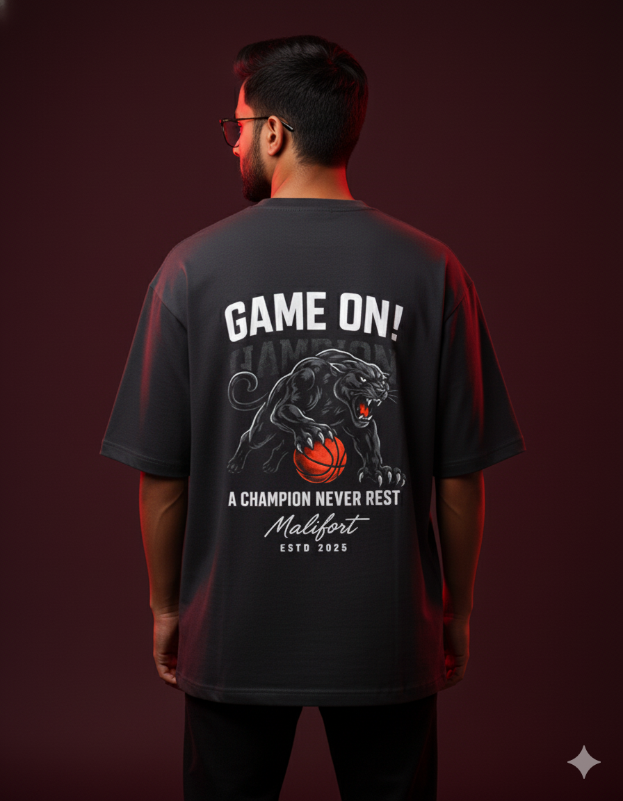 GAME ON - MEN Oversized Classic GRAPHIC PRINTED T-Shirt