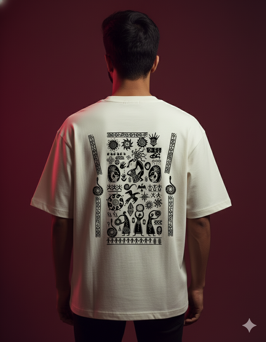 TRIBAL HERITAGE Oversized Classic TEE ( Black Puff )