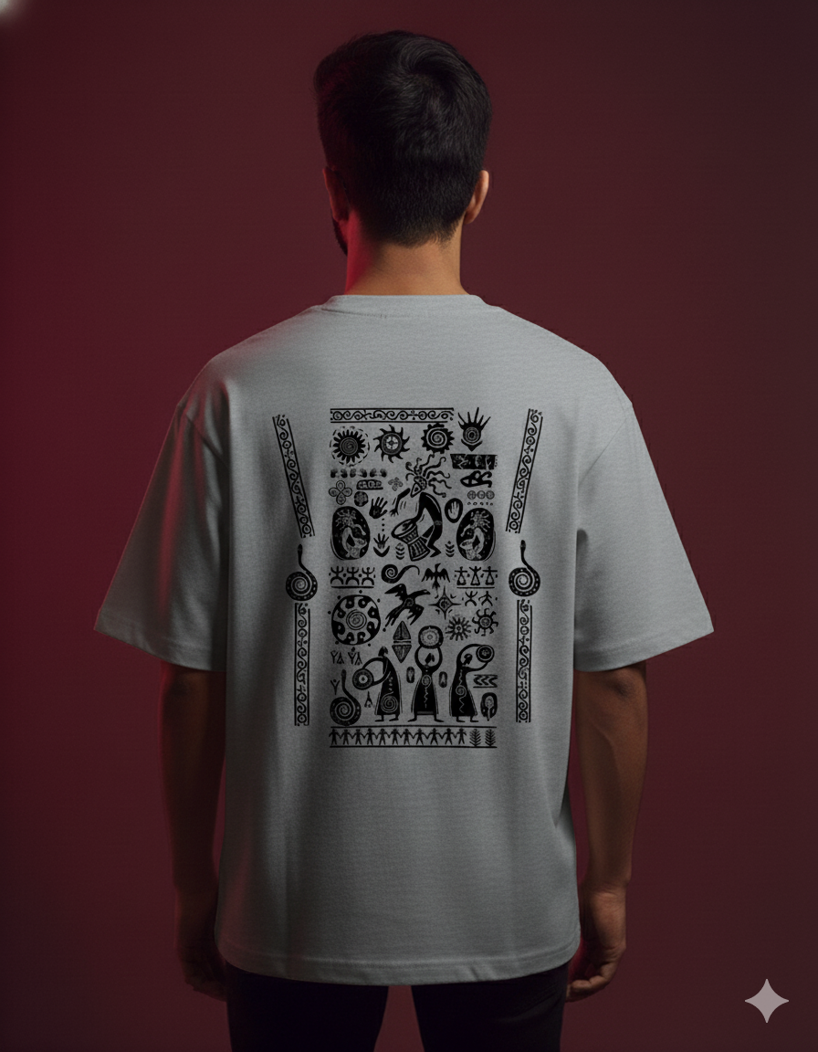 TRIBAL HERITAGE Oversized Classic TEE ( Black Puff )