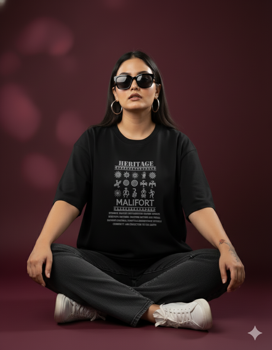 TRIBAL HERITAGE Oversized Classic TEE ( Grey Puff )