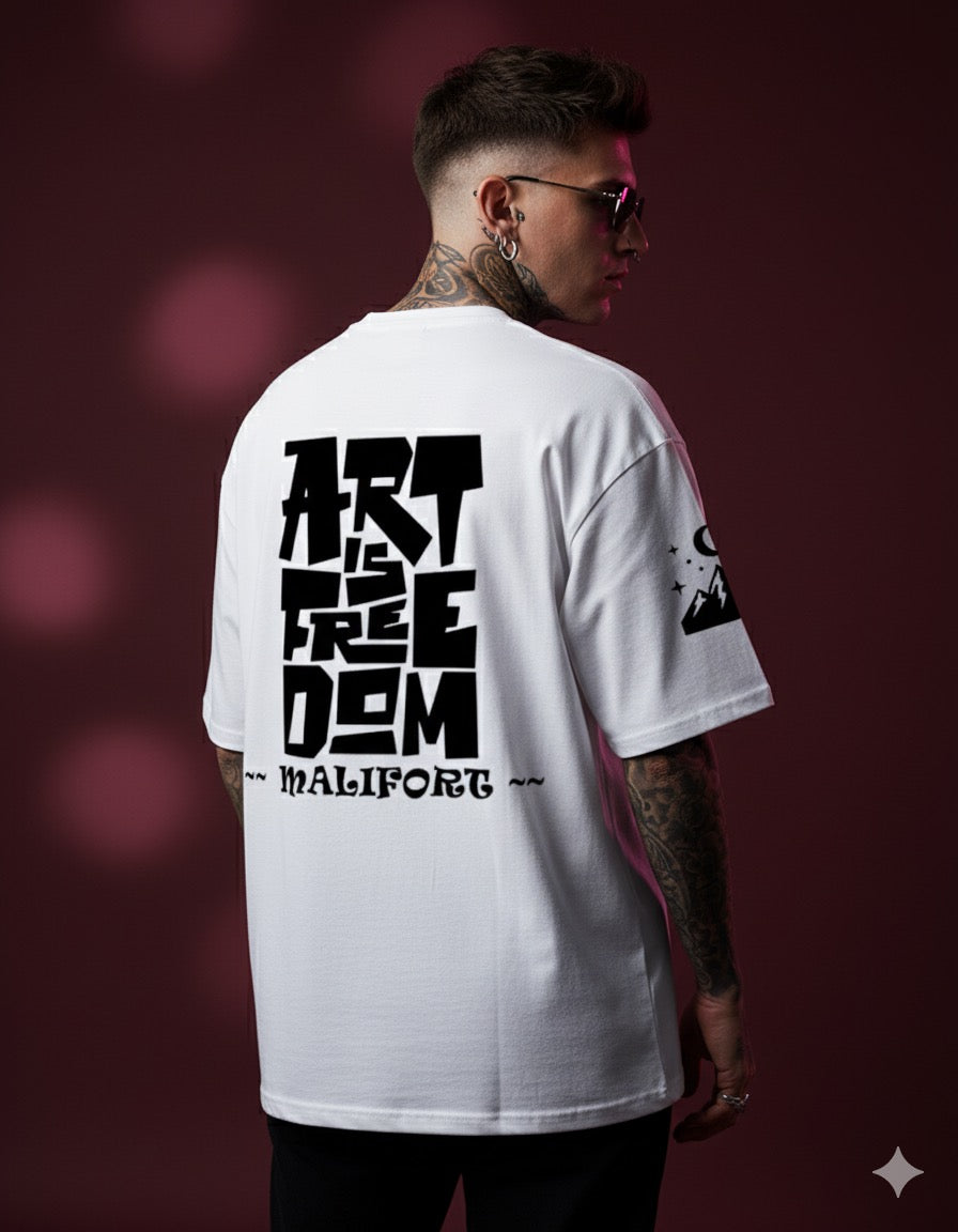 Art is Freedom Terry Oversized Tee ( Puff black )